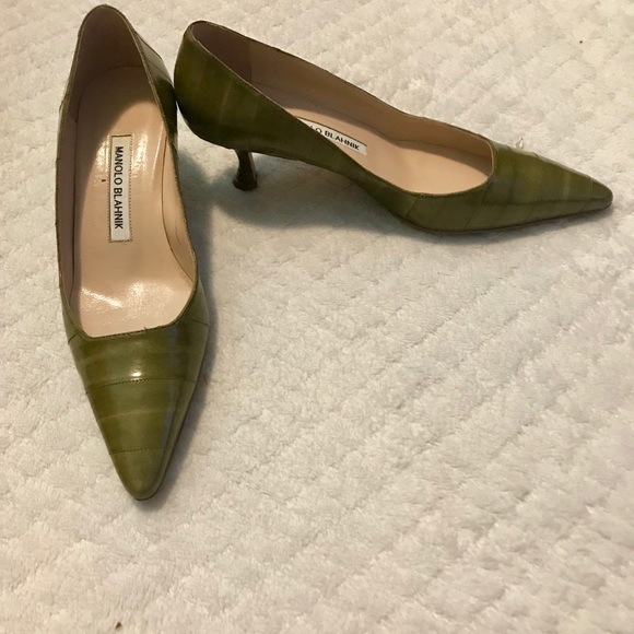 Manolo Blahnik Shoes - MANOLO BLAHNIK GREEN HEELS - EUC - Size 36.5